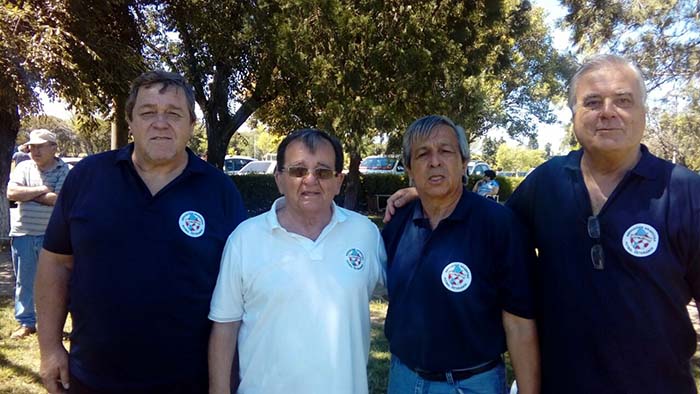 Los dirigentes de la Asociación Argentina de Futbolistas Veteranos Oscar Balla, Oscar Chapino, Samuel Gauna y Daniel Viola. 